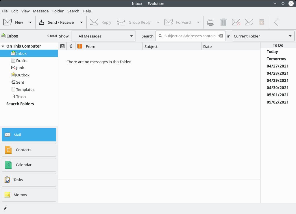 The Evolution email software